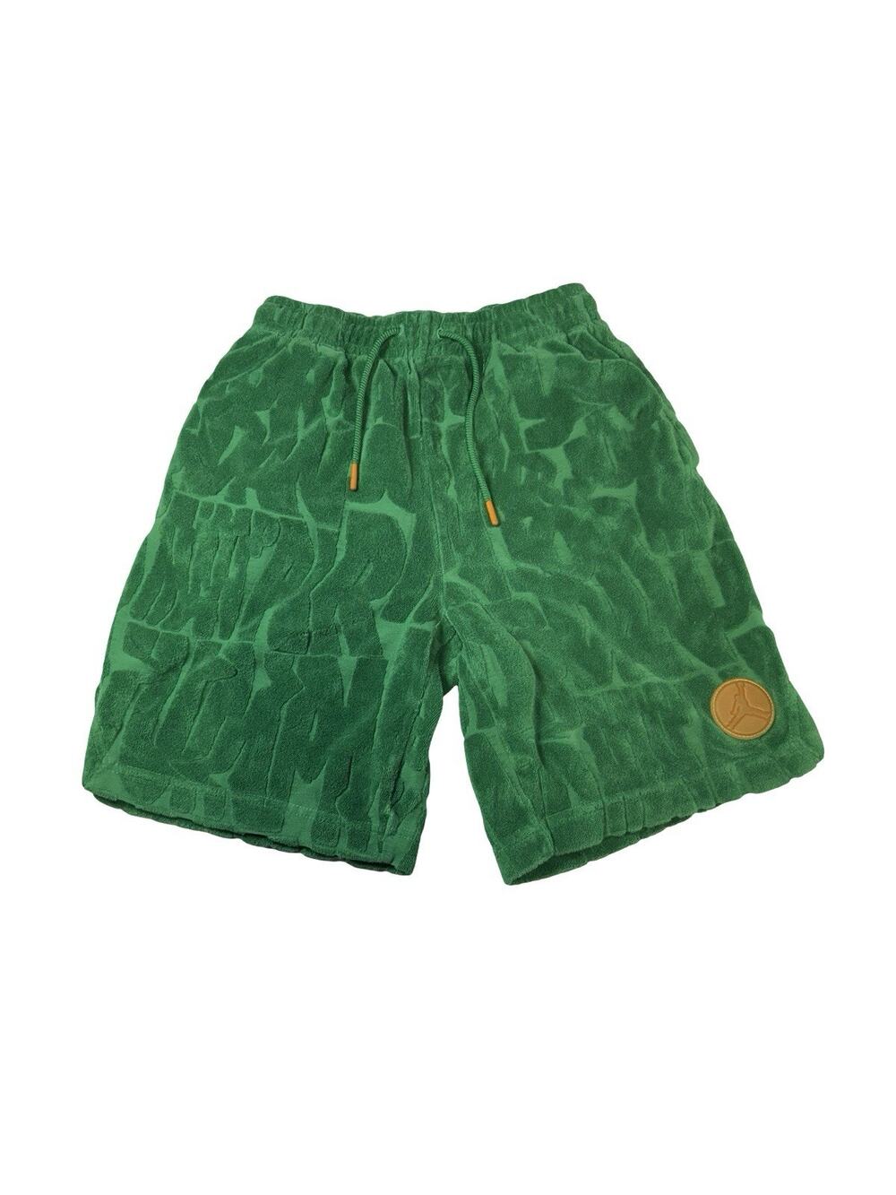 Jordan Boys Large 12-13 Green Terry Cloth Shorts Jumpman Logo Drawstring